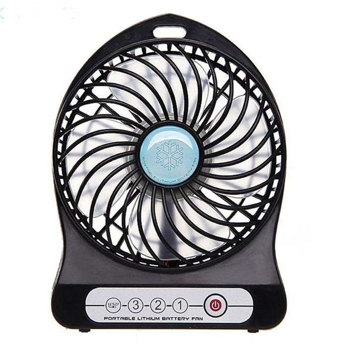 AnKooK Portable Mini fan Rechargeable Desktop Fan 4-inch Vanes 3 Speeds Battery/ USB Powered Household Summer... N10