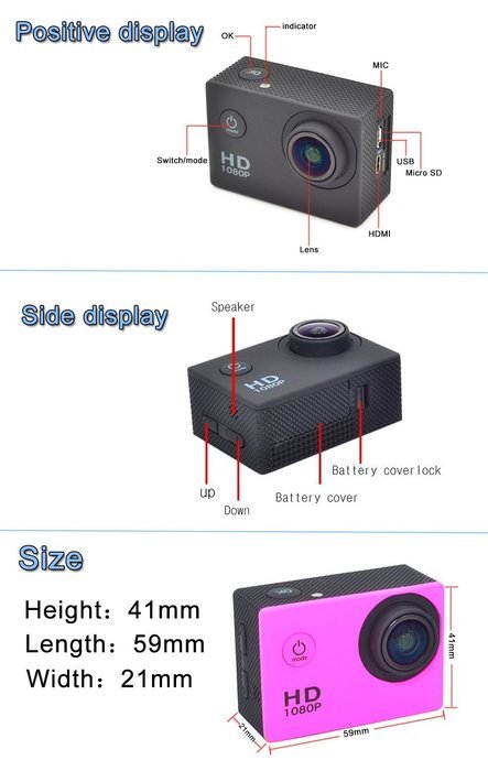 Action Camera A1 SJ4000 Full hd 1080P Mini Cam 30M Waterproof Camcorder go Extreme Outdoor DVR pro Sports Camera...