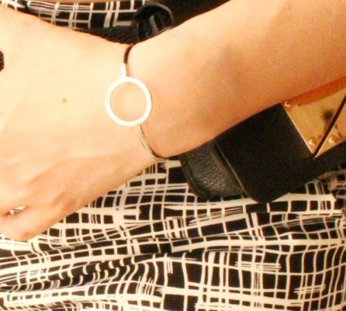Minimalist Women Geometric Circular Bracelet Opening Adjustable Hand Ring Bangle