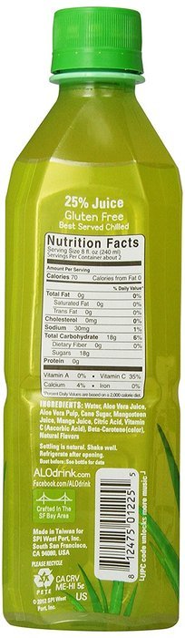 ALO Exposed Aloe Vera Juice Drink, Original + Honey, 16.9 Ounce (Pack of 12) N30