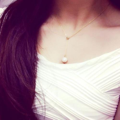 Nice Women Gold Chain Pearl Charm Pendant Collar Chunky Choker Bib Necklace Gift N3
