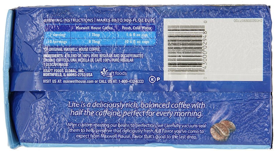 Maxwell House Ground Coffee Canister, Wake Up Roast, 30.65 Ounce N45