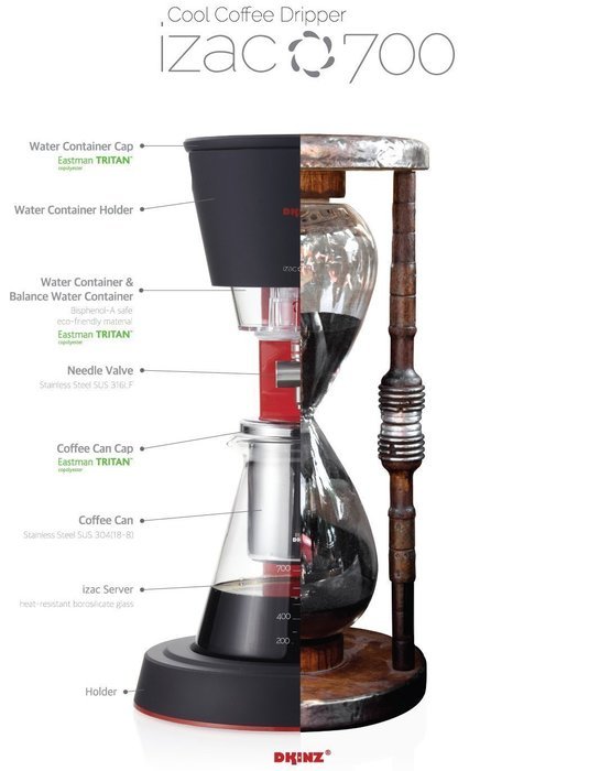 DKINZ IZAC700 Cold Brew Coffee Maker (White) N2