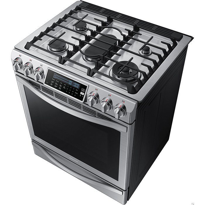 SAMSUNG NX58H9950WS SlideIn Gas Range with 5 Sealed Burners, 30Inch