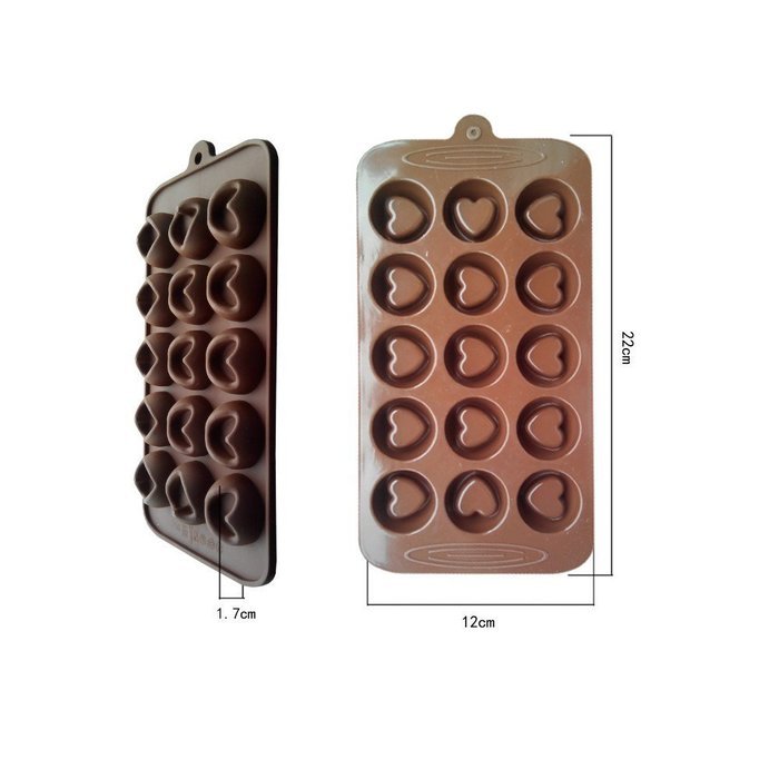 Heart Holes Shaped Fondant Cake Chocolate Pan Candy Soap Silicone Mold ...