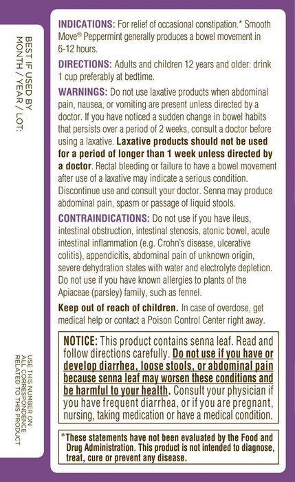Traditional Medicinals Organic Smooth Move Peppermint Tea, 16 Tea Bags N6
