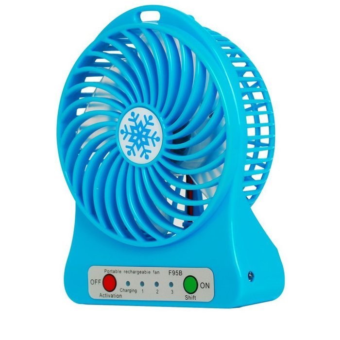 O-Best Batteries/USB Powered Portable Mini Air Conditioning Fan Chargeable Hand-held No Leaf Fan Air Conditioner... N20
