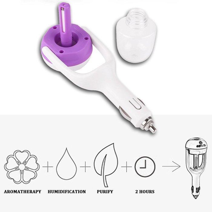 IPUIS Car Air Humidifier with USB Changer Port Aromatherapy Essential Oil Aroma Diffuser Air Purify Car charger... N18