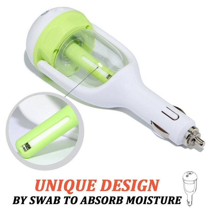 IPUIS Car Air Humidifier with USB Changer Port Aromatherapy Essential Oil Aroma Diffuser Air Purify Car charger... N19
