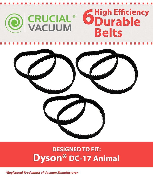 6 Dyson DC-17 (8MM) Long Life Durable Belt Set 6 Pack Designed To Fit Dyson DC17 Upright Vacuums, Compare To Dyson...