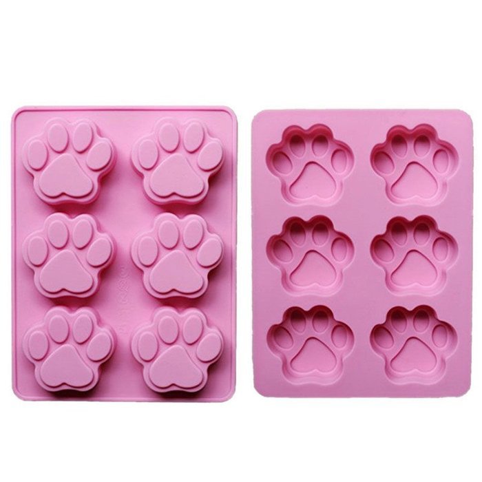 Silicone Mold Foot Prints Dog Pet Paws Paw Animal Shape candy Chocolate DIY Soap Set of 3