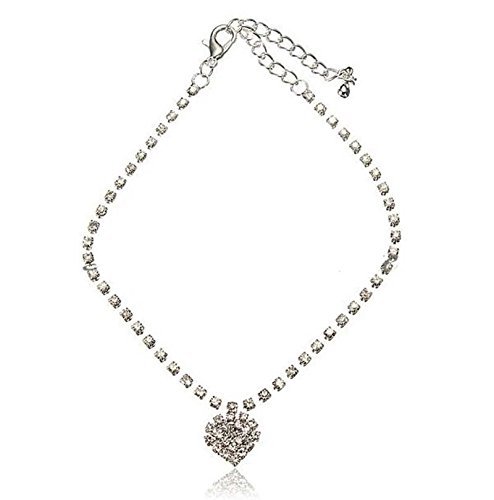 New Women Lady Crystal Rhinestone Love Heart Anklet Ankle Bracelet Chain Jewelry
