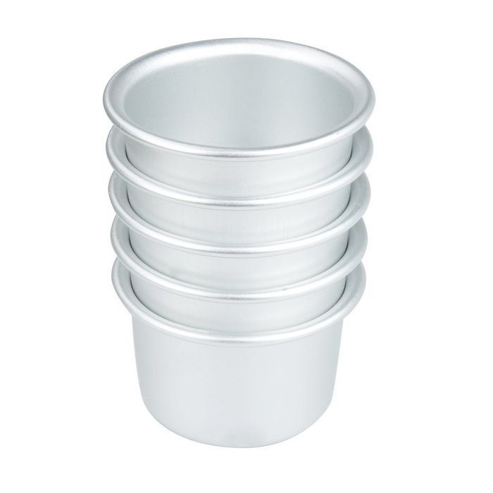 iEFiEL Aluminum Round Mini Cake Pan Removable Bottoms DIY Baking Tools (5, 2 inches)
