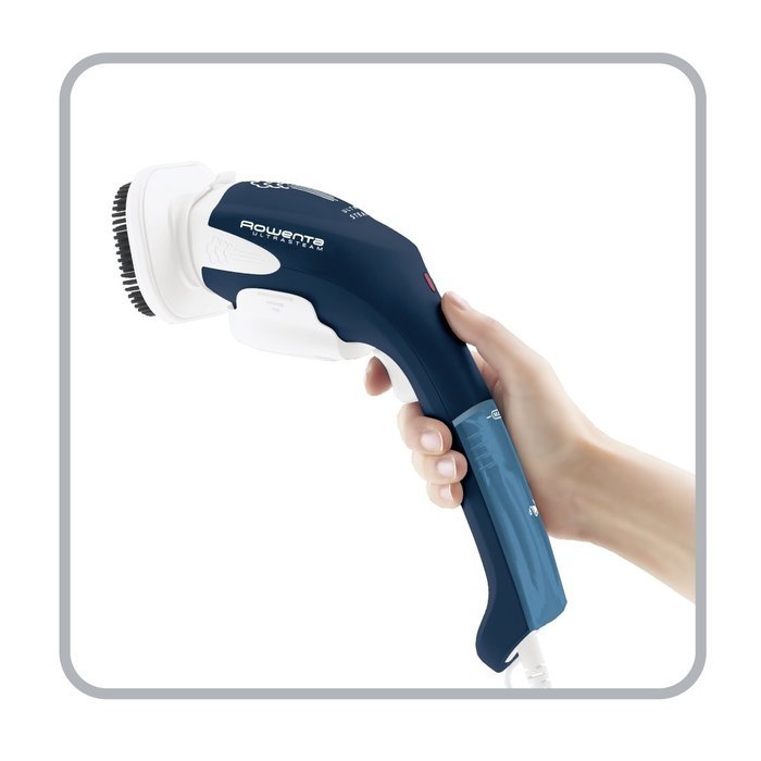 Rowenta GS3010 Ultrasteam Hand-Held Garment and Fabric Steamer with Lint Pad and Travel Pouch, 800-Watt, Blue N3