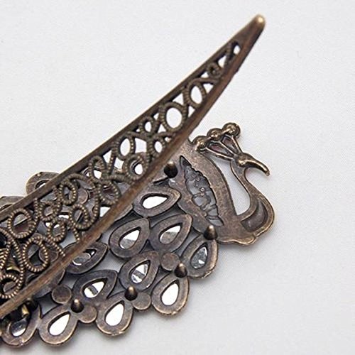 Vintage Girls Women Crystal Rhinestone Peacock Hair Barrette Clip Hairpin 1pcs N3