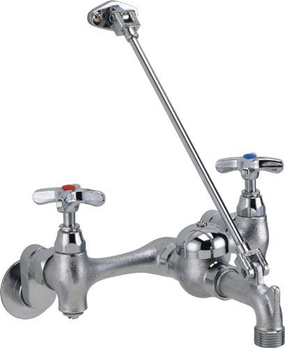 Delta Faucet 28T9-AC 28T Two Handle 8-Inch Wall-Mount Service Sink Faucet, Chrome by DELTA FAUCET