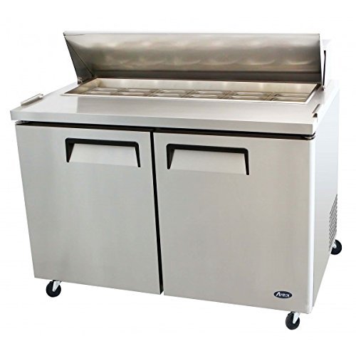 Atosa Sandwich Prep Table 60-Inch Two Door Refrigerator with ProLeveler Stabilizers