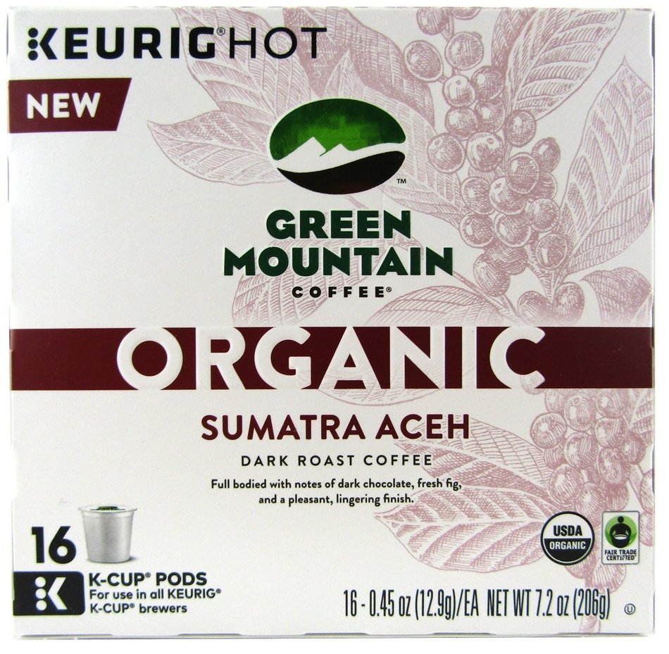Green Mountain Coffee Organic Sumatra Aceh Keurig K-Cups, 16 Count
