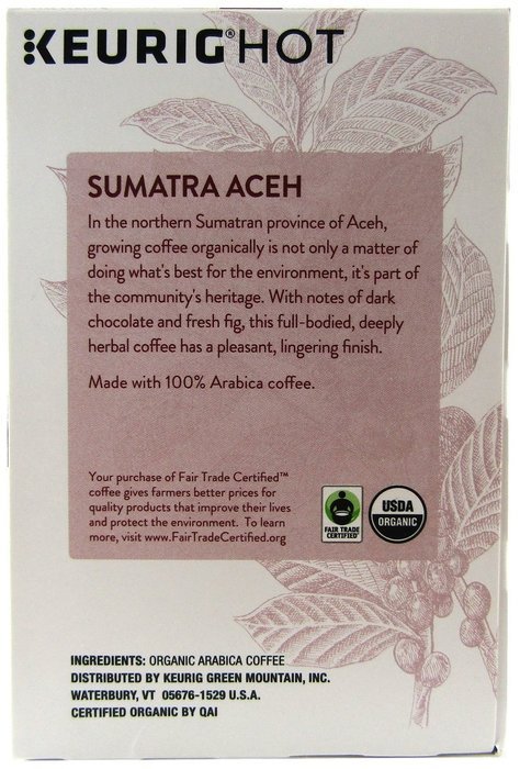 Green Mountain Coffee Organic Sumatra Aceh Keurig K-Cups, 16 Count N2