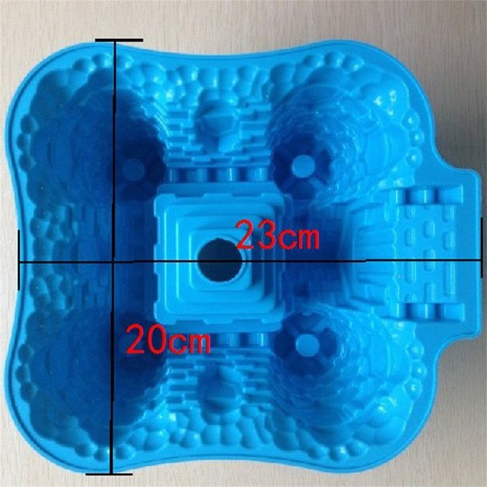 FLY Castle Shape Fondant Silicone Cake Mold Mould Baking Tools N2