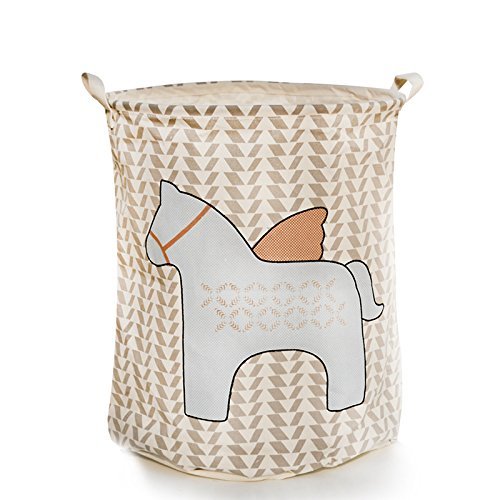 MuLuo Cotton Canvas Cloth Clothes Holding Barrel Basket Laundry Basket of Foreign Trade Toys wave horse