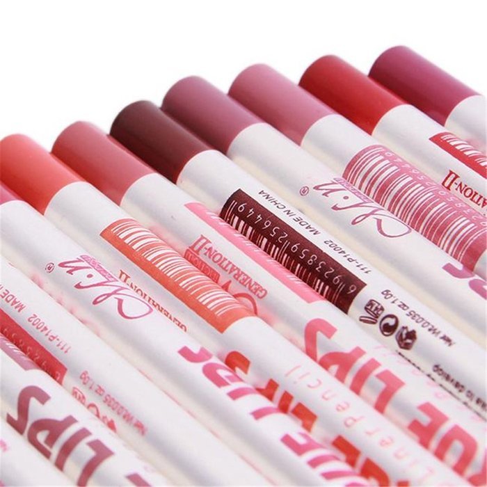 OrliverHL 12 Colors/Set Professional Waterproof Lipliner Makeup Cosmetic Pencil N3