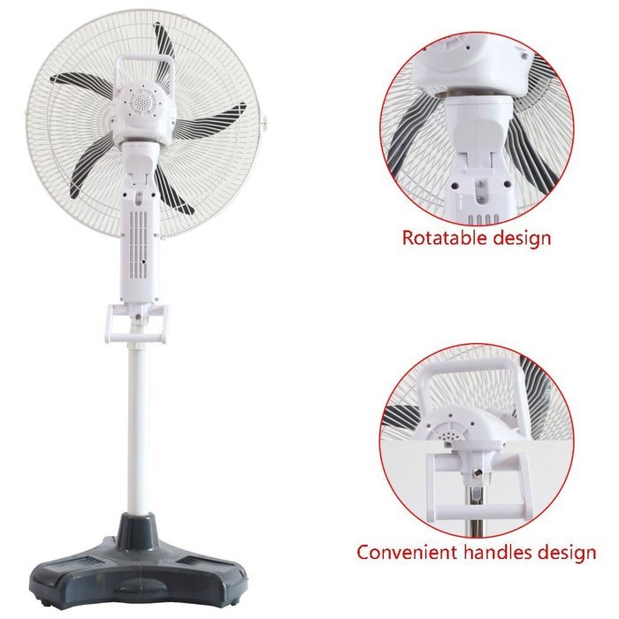 HAITRAL Rechargeable Floor Fan SF-2399R Turbo Force Air Circulator AC/DC Operated with Remote Control&LED Light N2