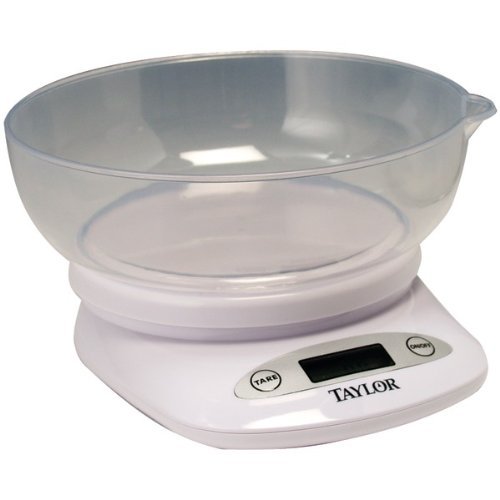 New TAYLOR 380444 4.4lb-Capacity Digital Kitchen Scale with Bowl