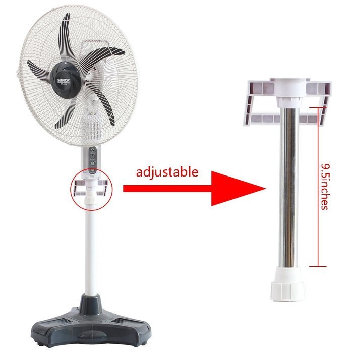HAITRAL Rechargeable Floor Fan SF-2399R Turbo Force Air Circulator AC/DC Operated with Remote Control&LED Light N4