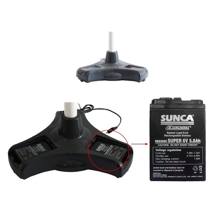 HAITRAL Rechargeable Floor Fan SF-2399R Turbo Force Air Circulator AC/DC Operated with Remote Control&LED Light N6