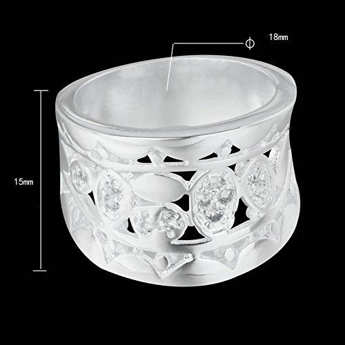 HOT! Women New Fashion Natural Crystal 925 Solid Sterling Silver Ring Size 7 8 (8)