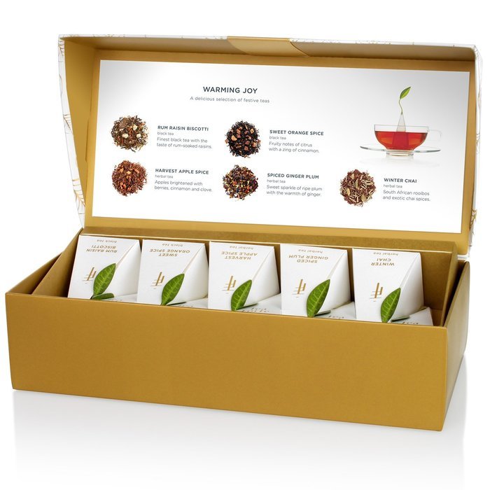 Tea Fort&eacute; Warming Joy Petite Presentation Box Featuring Seasonal & Festive Tea Blends - 10 Handcrafted Pyramid... N6