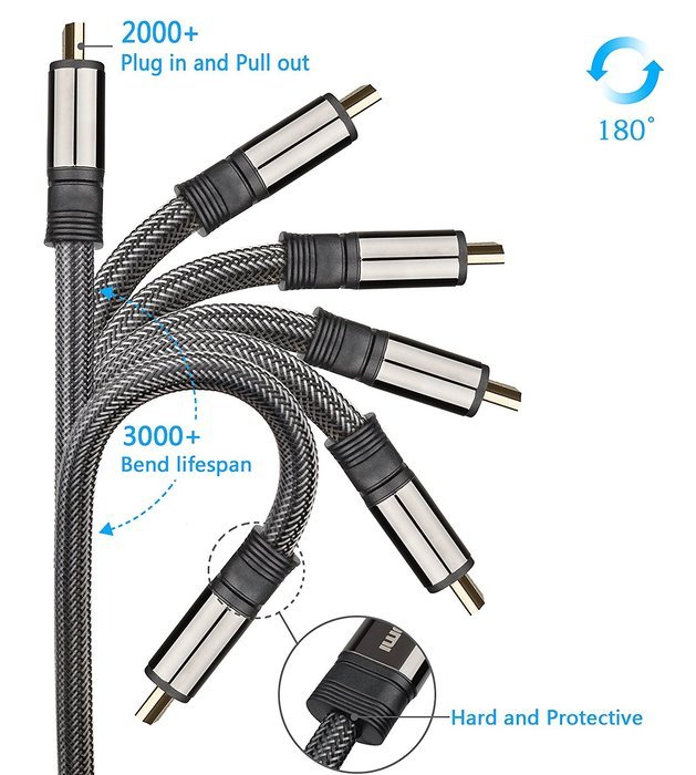 FARSTRIDER HDMI Cable 2.0 Ultra High Speed 12 Feet (3.6 Meters), Supports Ethernet, 4k, 2160P, 3D, CL3, 26AWG,... N5