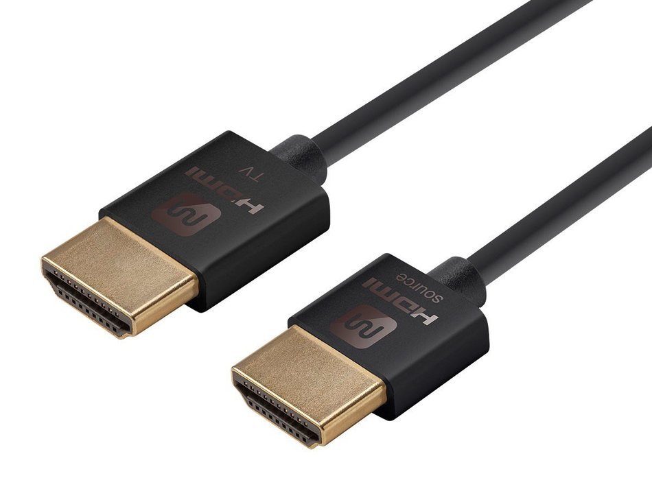 Monoprice Ultra Slim High-Speed 18Gbps Active HDMI Cable Supports Ethernet, 3D, 4K and Audio Return - 6ft Black... N2