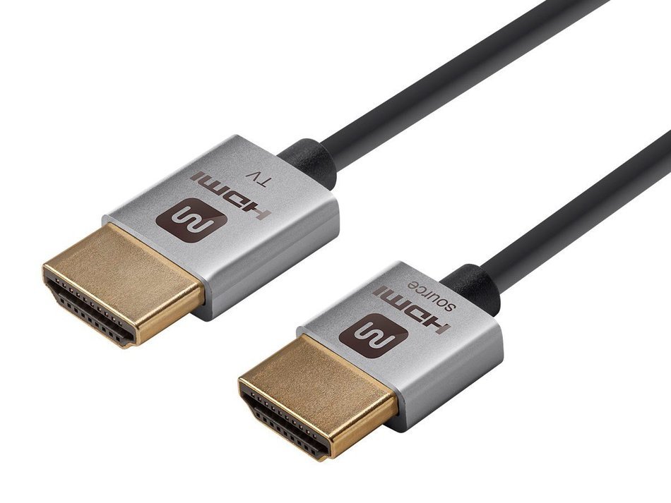 Monoprice Ultra Slim High-Speed 18Gbps Active HDMI Cable Supports Ethernet, 3D, 4K and Audio Return - 6ft Black... N4