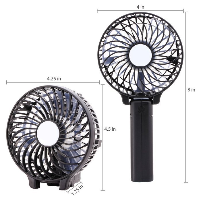 DOIOWN Handheld Portable Table Mini Fan Battery Rechargeable (Blue) N18