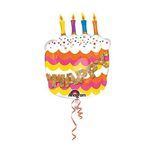 Anagram International 3082401 Happy Birthday Fancy Cake Shop Balloon Pack, 27"