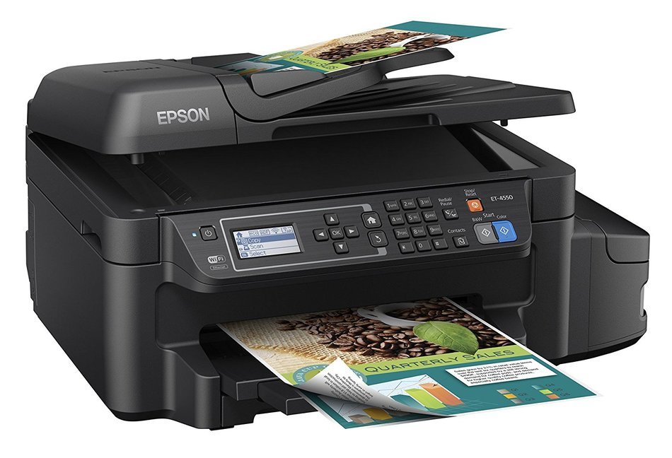 Epson WorkForce ET-4550 EcoTank Wireless Color All-in-One Supertank Printer with Scanner, Copier, Fax, Ethernet... N3