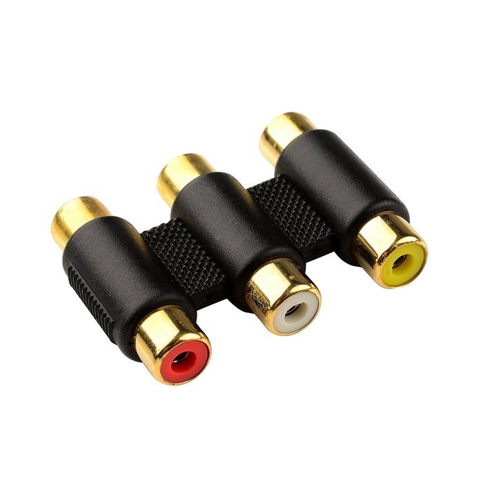 Cable Matters 5-Pack, Gold Plated 3-RCA Coupler N49