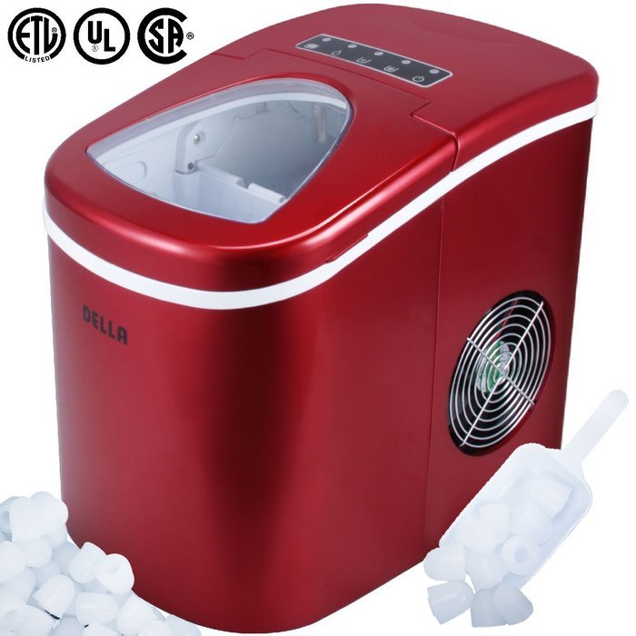 Della Portable Ice Maker, Produces up to 26 lbs. of Ice Daily, 2-Size (Black) N6