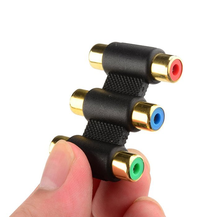 Cable Matters 5-Pack, Gold Plated 3-RCA Coupler N56