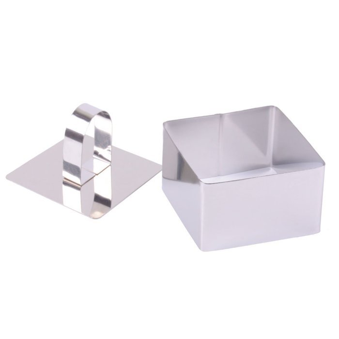 FUBARBAR Mini Cake Cutter Mold Decorating Pastry Ring with Pusher 3 X 2 Inch Stainless Steel Assorted Shape(Round) N5