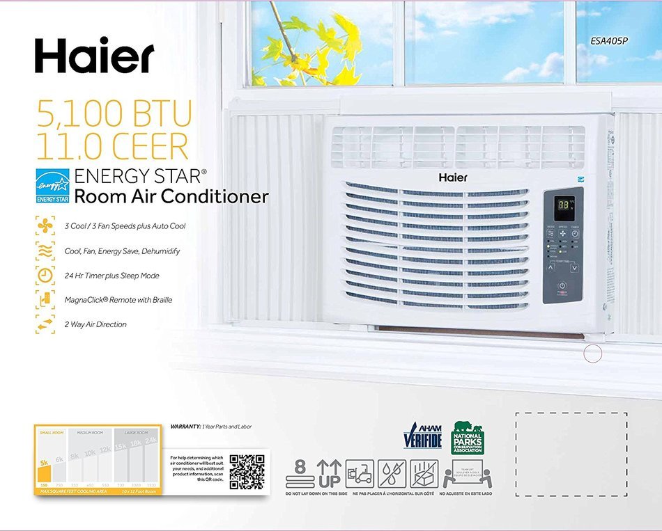 Haier ESA405P Energy Star Window Air Conditioner, 5100 BTU N3