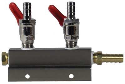 2 Way CO2 Distributor, 5/16"-2PK