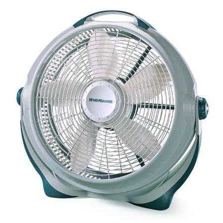20" Energy-efficient Wind Machine Indoor Pivoting Floor Fan, White