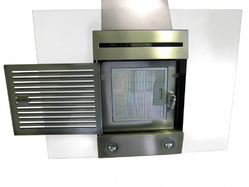 Ancona Slanted Glass and Stainless Steel 600 CFM Wall Mount Range Hood, 36-Inch N2
