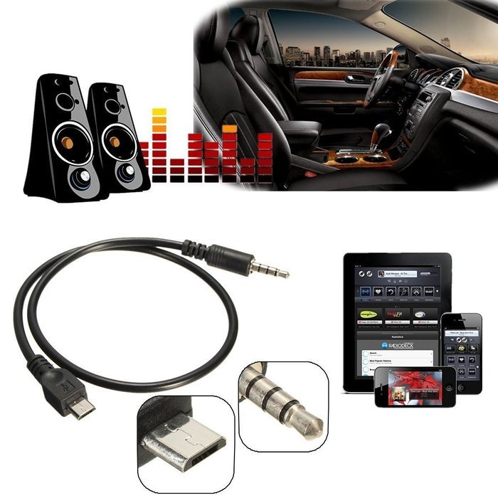 CGTime Micro-USB to 3.5mm Audio Car AUX Cable for Samsung Galaxy S3 i9300 S2 i9100 i9220 (1.64Feet = 0.5Meter,... N5