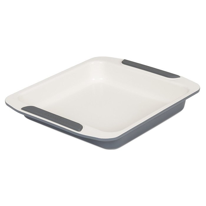 Viking Culinary Ceramic Non-Stick Bakeware Square Cake Pan, 9 Inch, Cream/Gray