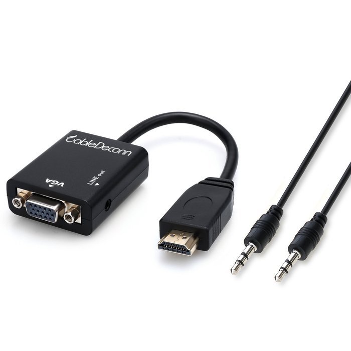 CableDeconn 3 in1 HDMI Male To VGA Female + Micro HDMI to HDMI adapter + Mini HDMI to HDMI adapter cable With...