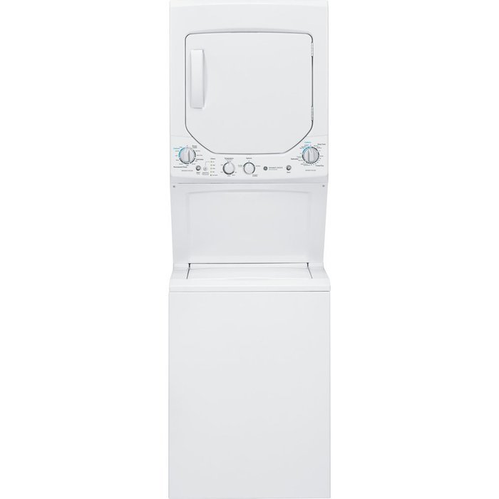 GE GUD24ESSJWW 24" Unitized Spacemaker 2.0 DOE Cu. Ft. Washer and 4.4 Cu. Ft. Electric Dryer in White